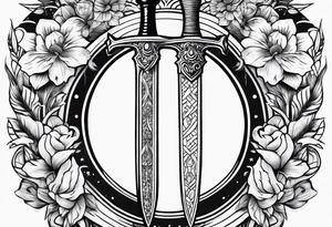 feminine dagger tattoo idea