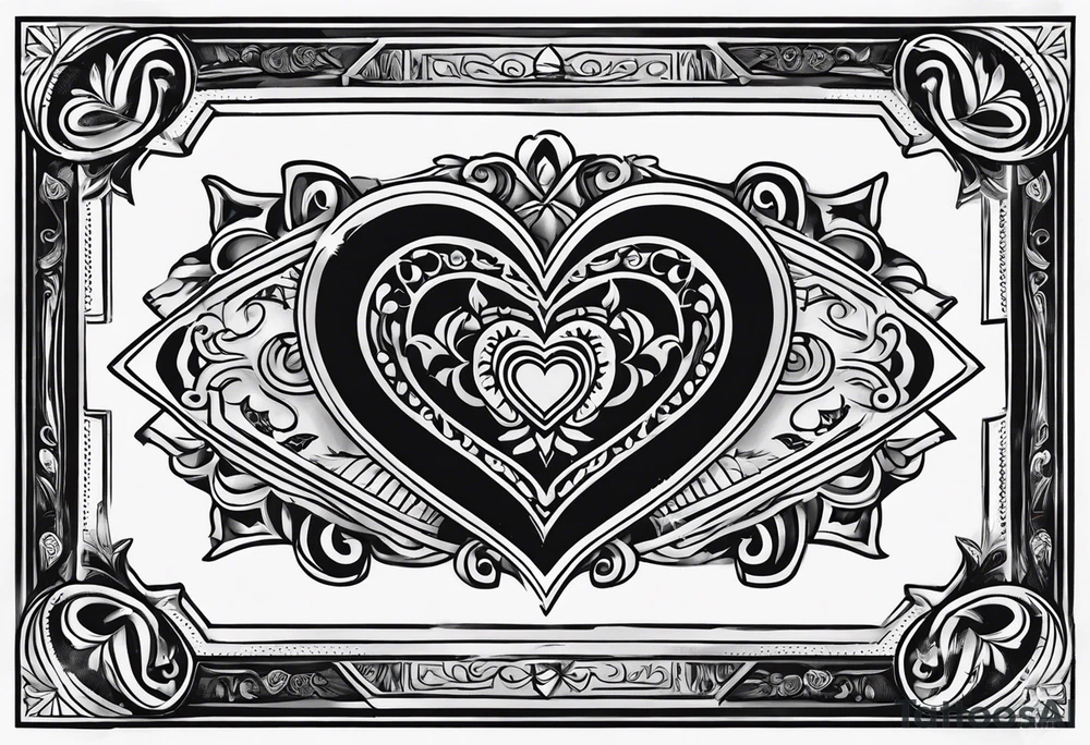 A simple vintage cigar box with a heart on it tattoo idea