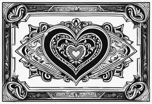 A simple vintage cigar box with a heart on it tattoo idea