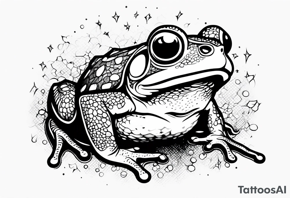 A toad in a thunderstorm tattoo idea