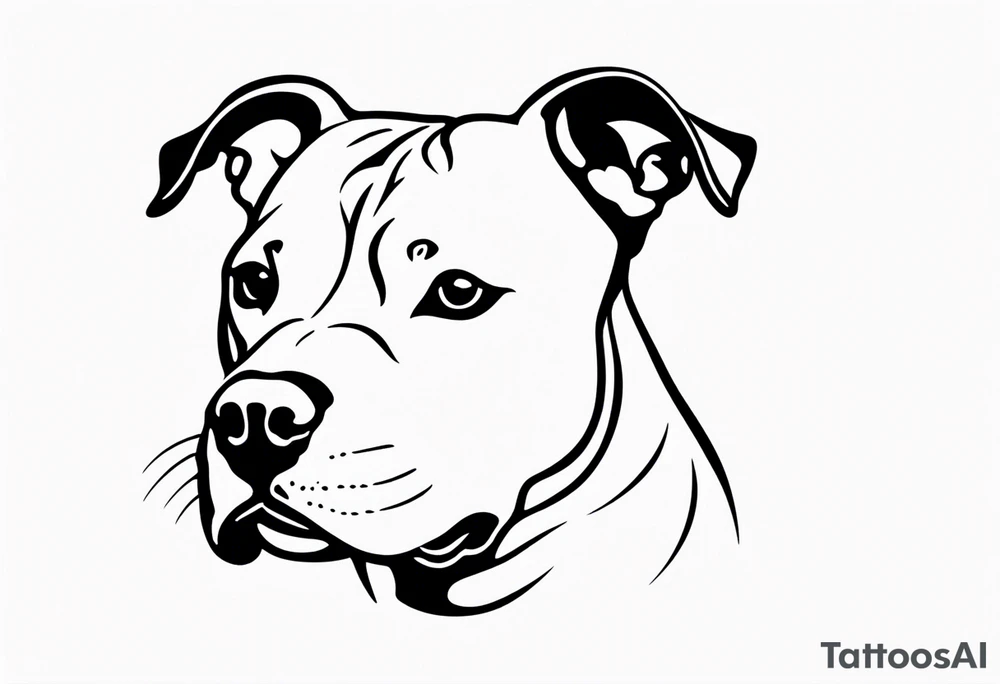 Cookie my pitbull dog outline of ears with her name in cusive at the bottom tattoo idea