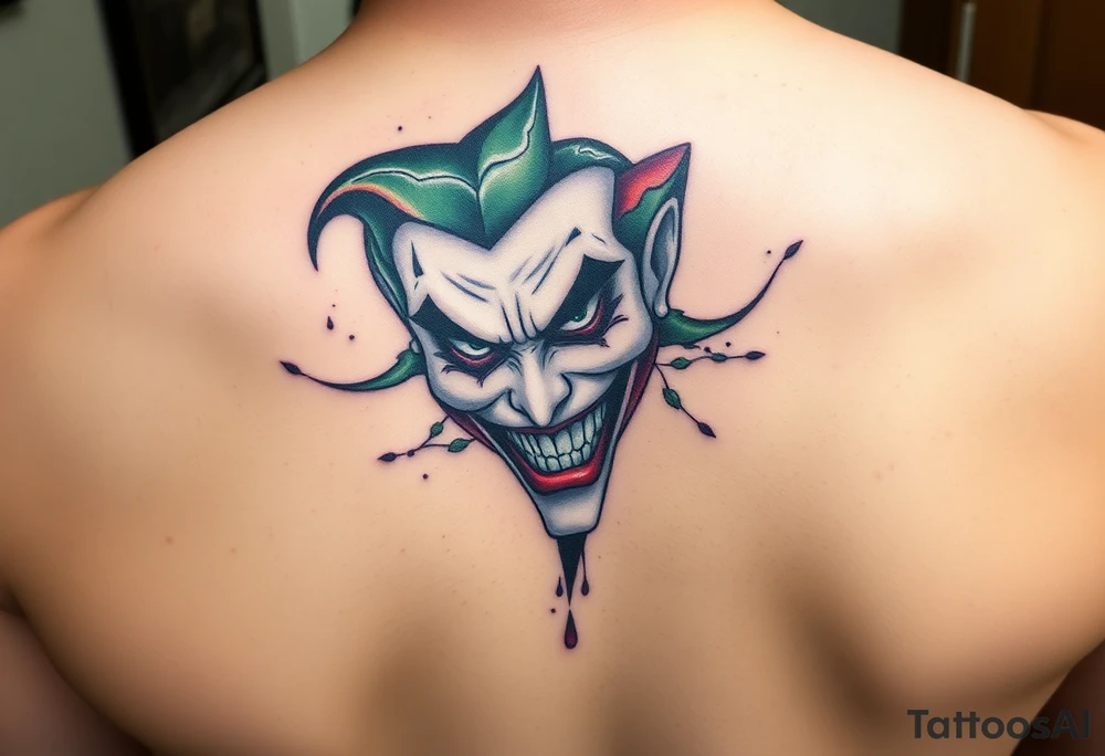 graphic 3d joker design tattoo idea