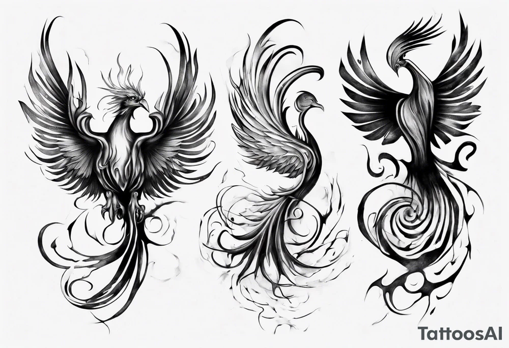 Spiritual phoenix tattoo idea