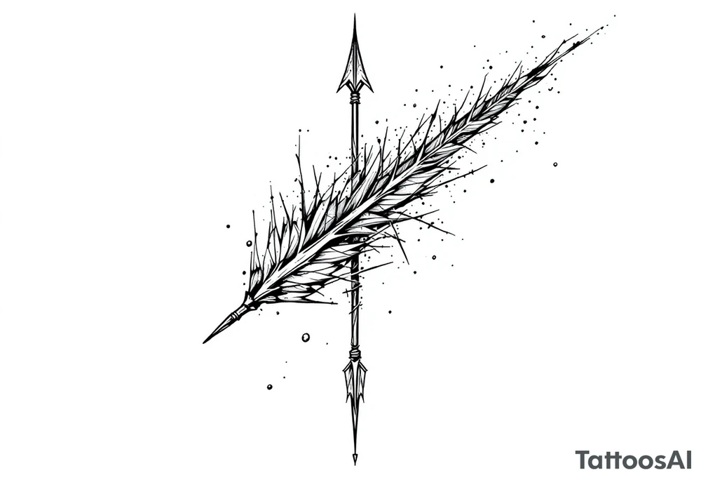 one  arrow  that look down tattoo idea