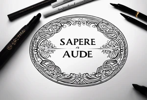 Write "SAPERE AUDE" in Latin / Greek font tattoo idea