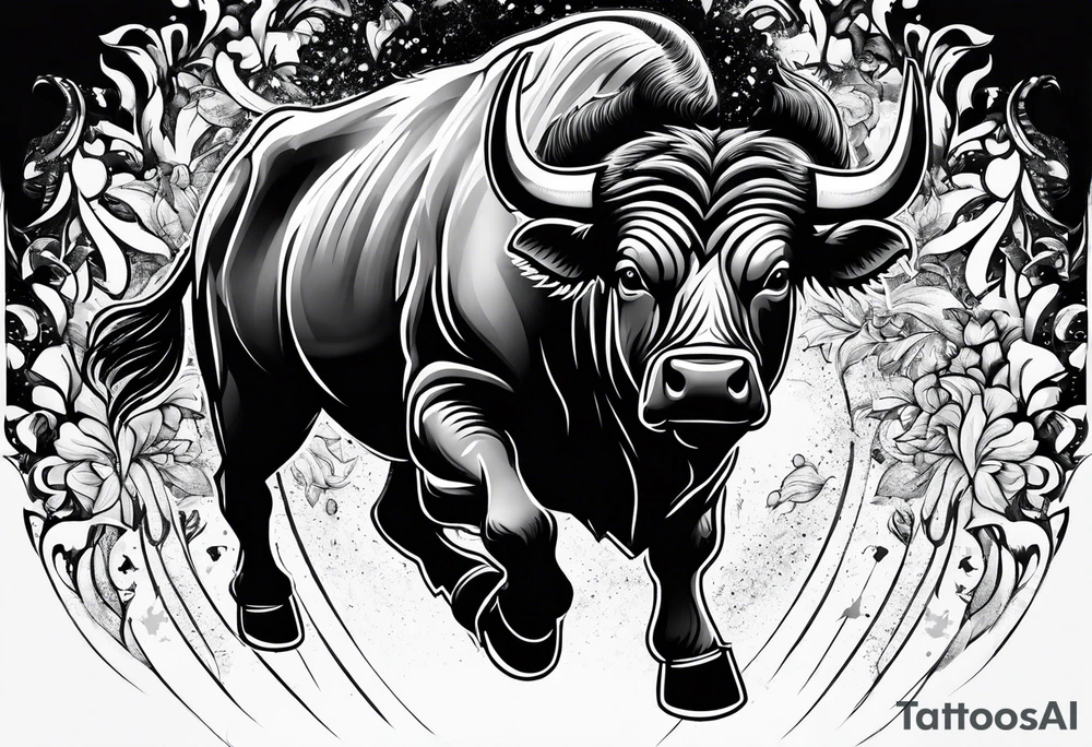 raging bull busting through crowd tattoo idea raging bull busting through crowd tattoo idea