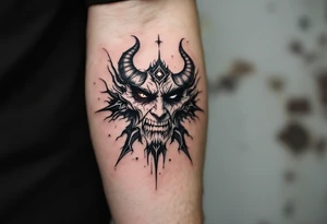 Tattoo that represents the evil and good of humanity tattoo idea