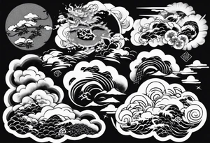 Gojo with japanese cloud tattoo idea