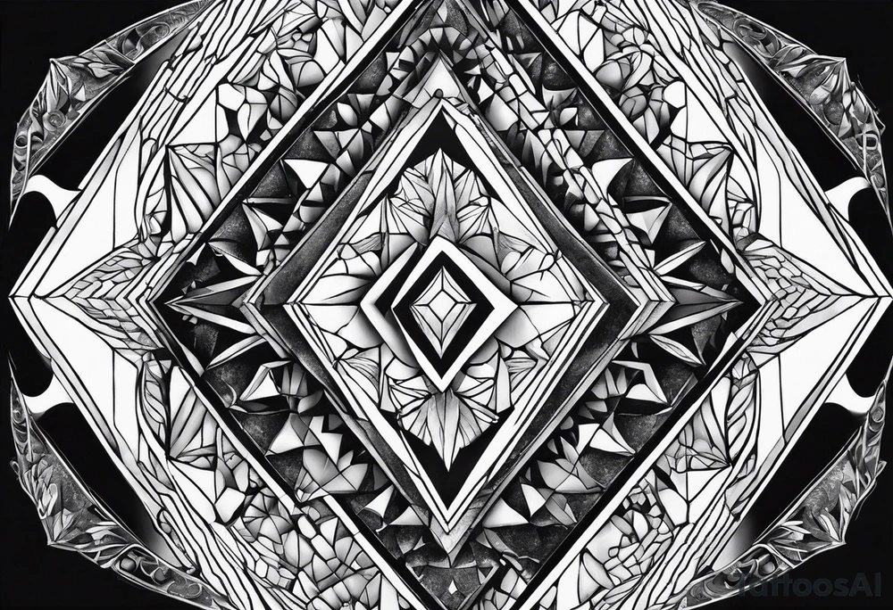 Alternate dimension inside of a diamond shape tattoo idea