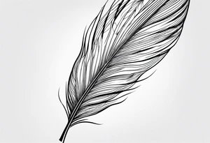 Feather small fineline hidden J tattoo idea