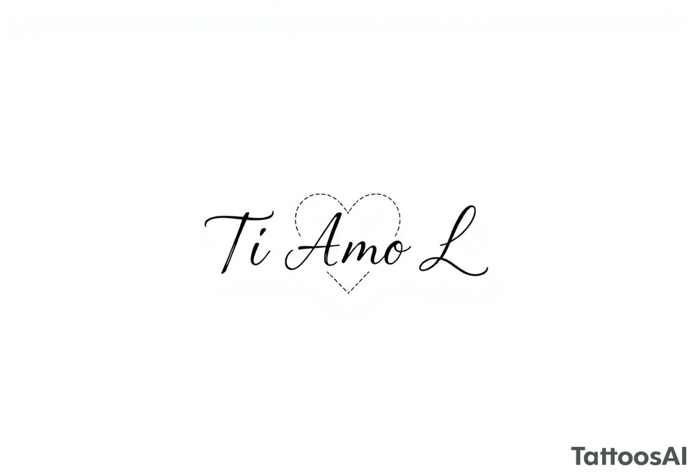 I want (Ti Amo L)in a small heart shape to fit on my ribs feminine tattoo idea