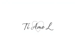 I want (Ti Amo L)in a small heart shape to fit on my ribs feminine tattoo idea