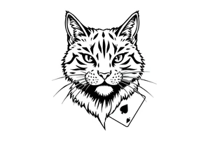 Cat tattoo, incorporate aspects of playing cards tattoo idea