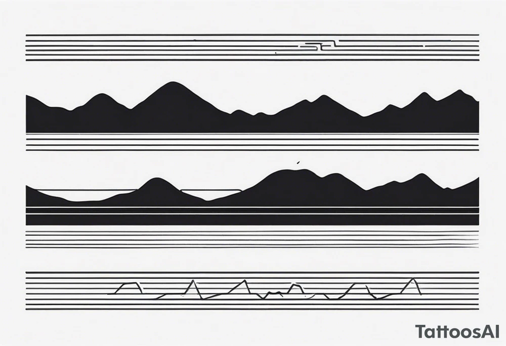 armband tattoo, horizontal with electromagnetic signal wave pattern tattoo idea