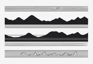 armband tattoo, horizontal with electromagnetic signal wave pattern tattoo idea