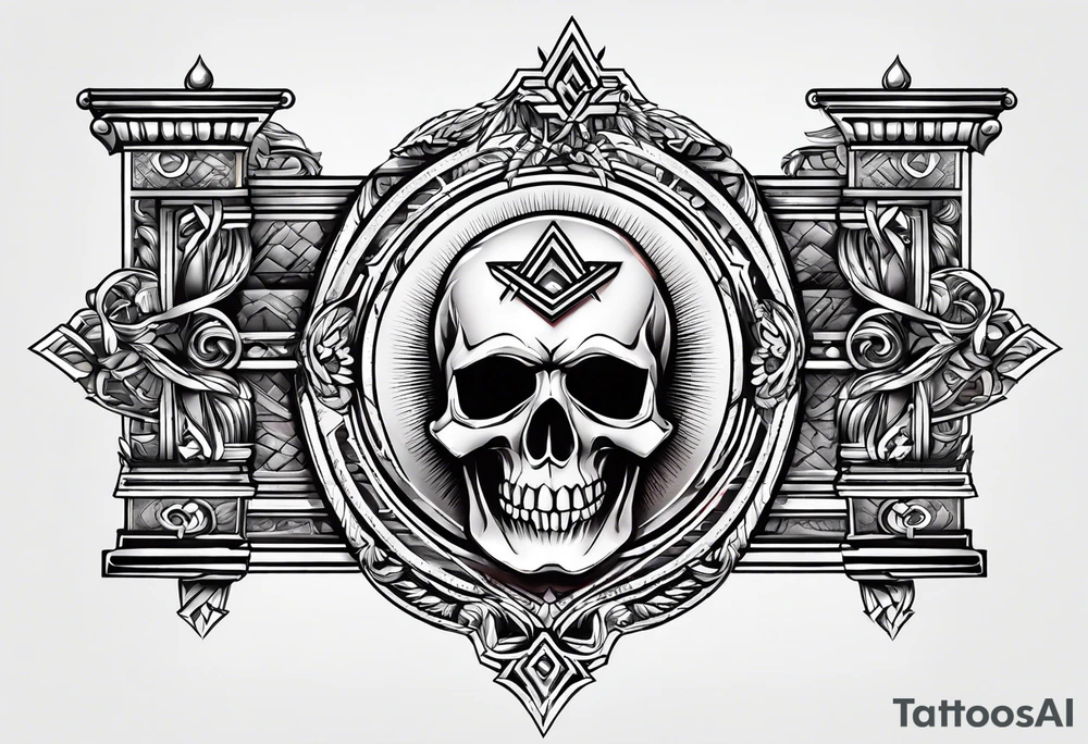 free masonry symbol , rectangle tattoo idea