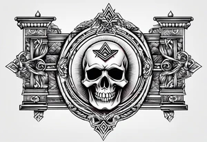free masonry symbol , rectangle tattoo idea