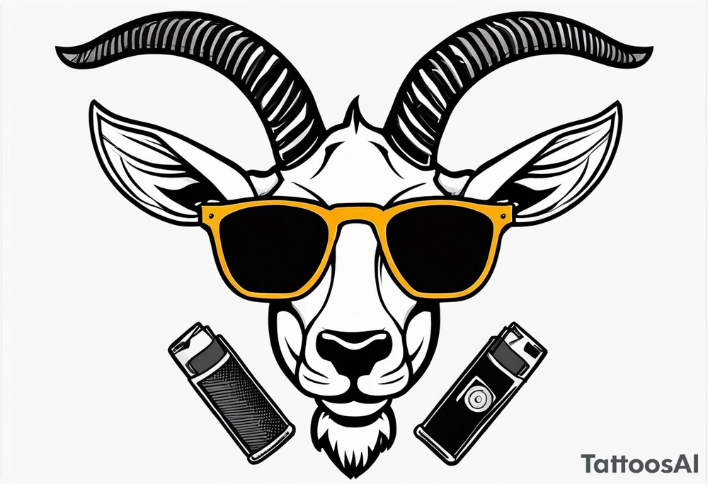 capricorn with sunglasses and a gun tattoo idea