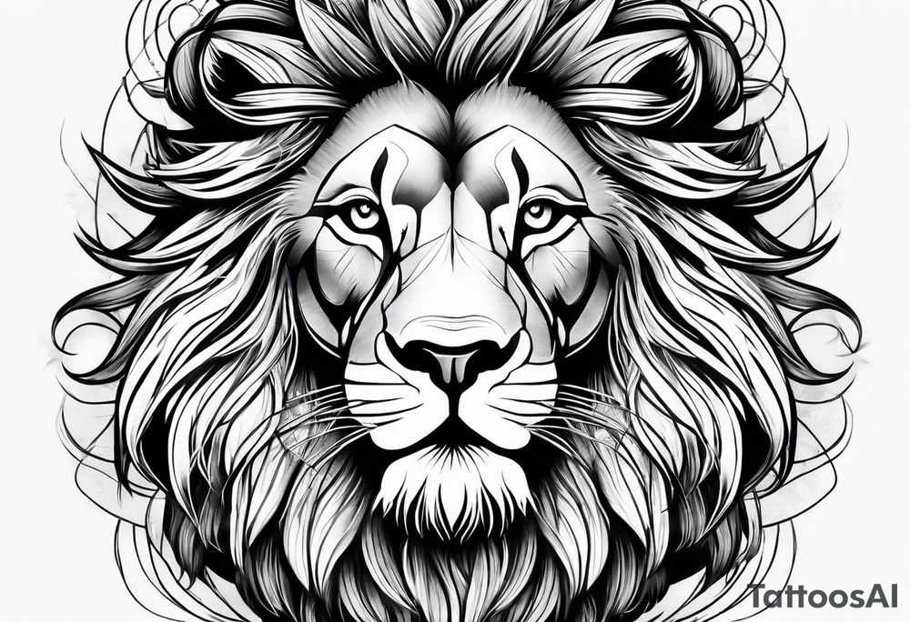Lion thigh tattoo idea