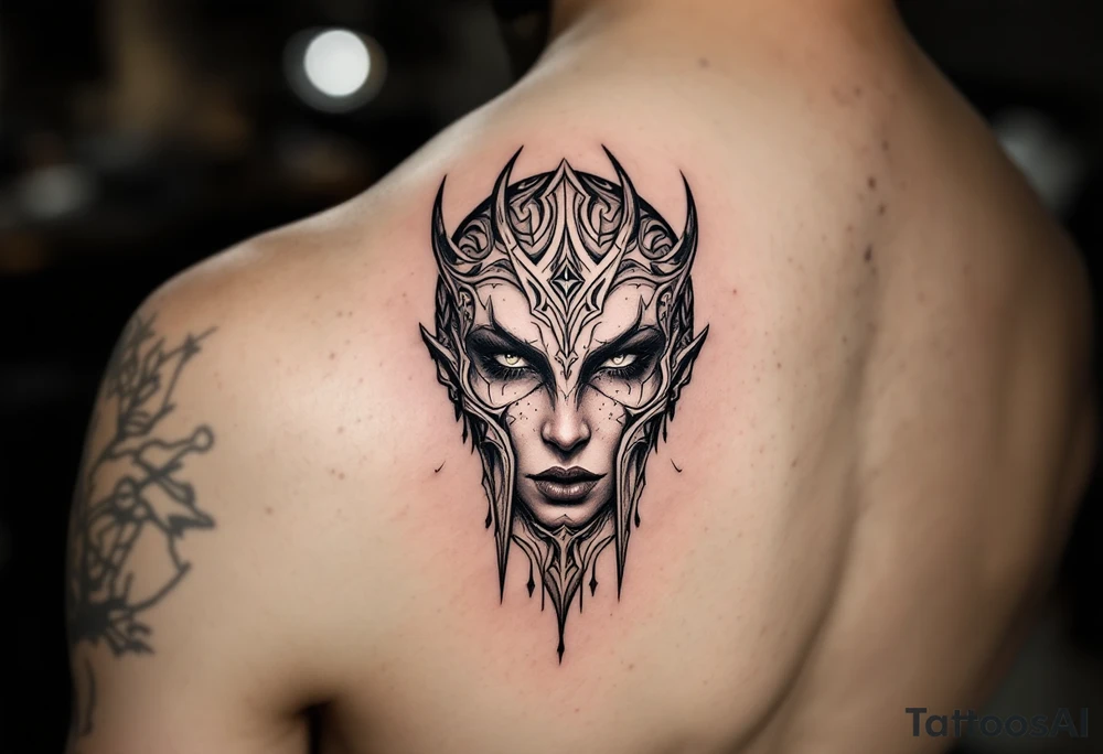 Shield maiden face, war tattoo idea