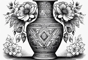 tattoo drawing ancient flower vase tattoo idea
