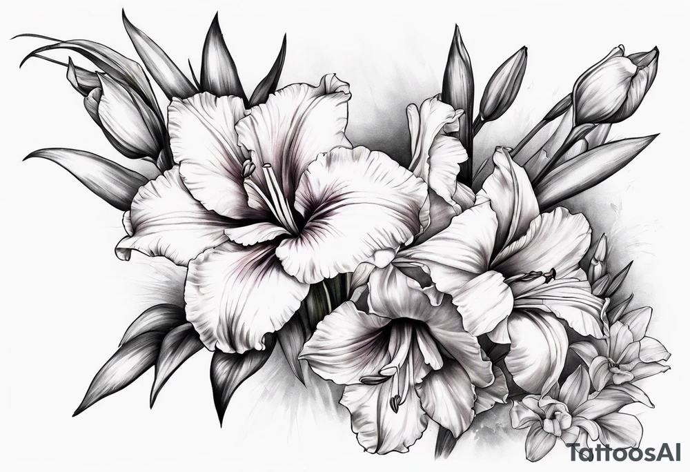 gladiolus design tattoo idea