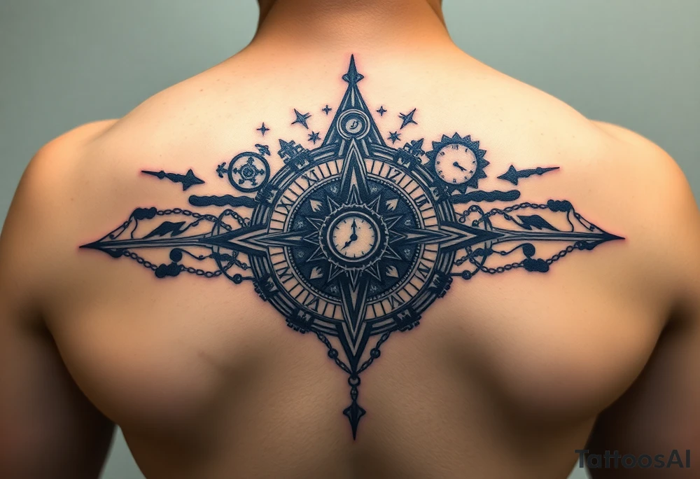 negative space tattoo inspired by the space and time tattoo idea