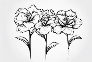 Two carnations and Two daffodils tattoo idea