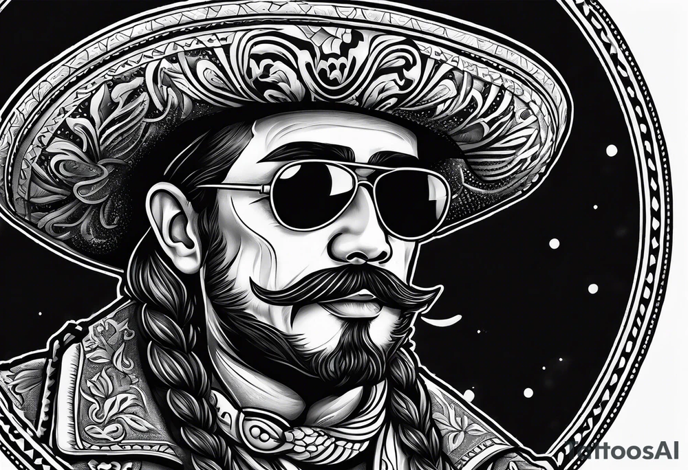 Bandito with bandelero and sombrero tattoo idea