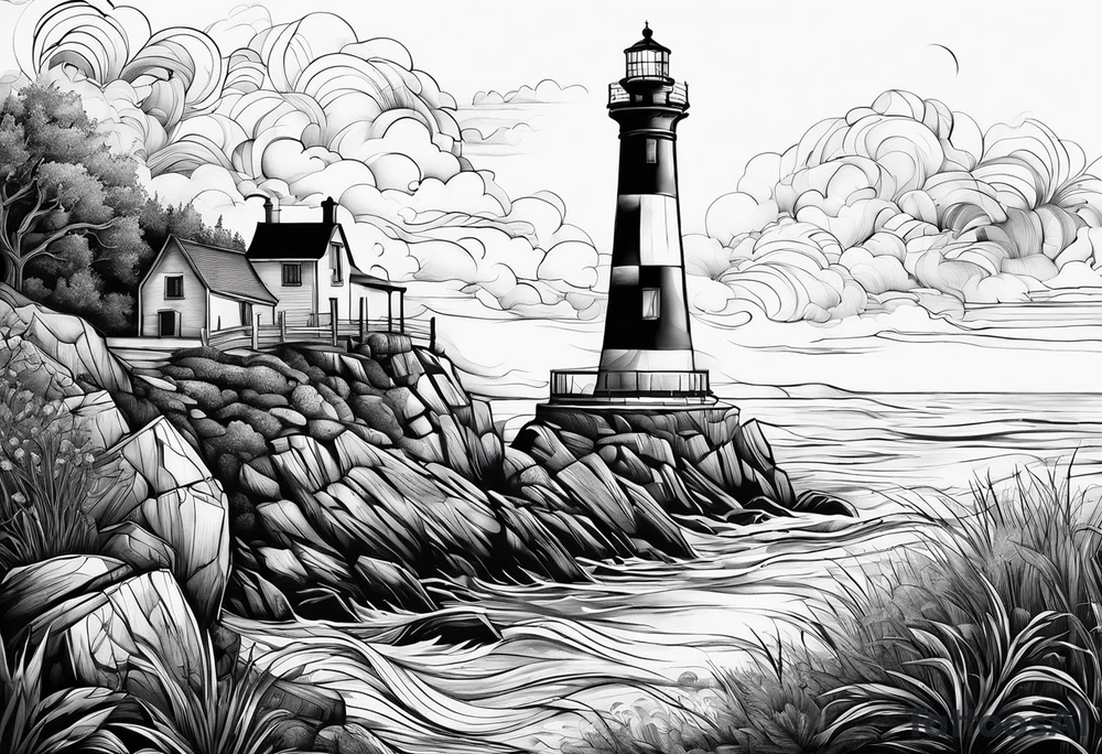 Tattoo of "Le phare des Poulains" tattoo idea