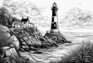 Tattoo of "Le phare des Poulains" tattoo idea