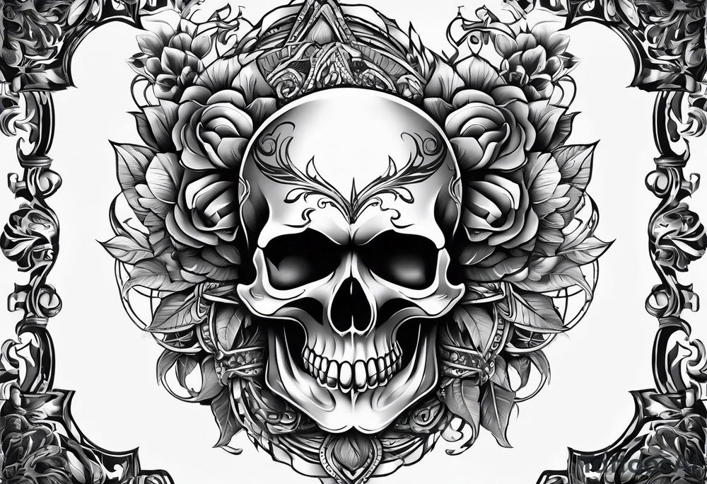 Skull roded tattoo idea