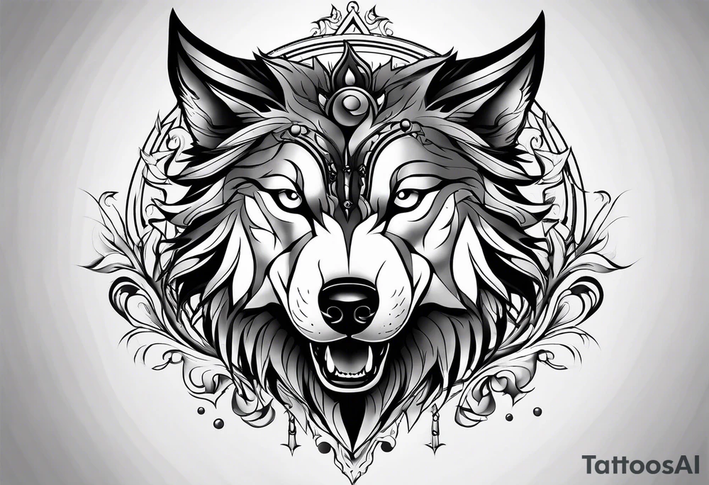 Magic wolf tattoo. tattoo idea
