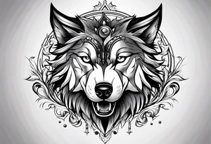 Magic wolf tattoo. tattoo idea