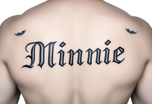 Old school gangsta, Name 'Minnie' in 
old English tattoo idea
