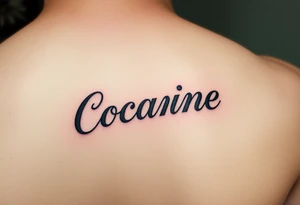 Cocaine written on somebody's foot to be tattooed tattoo idea