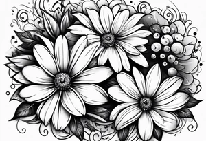 kids names with daisys tattoo idea