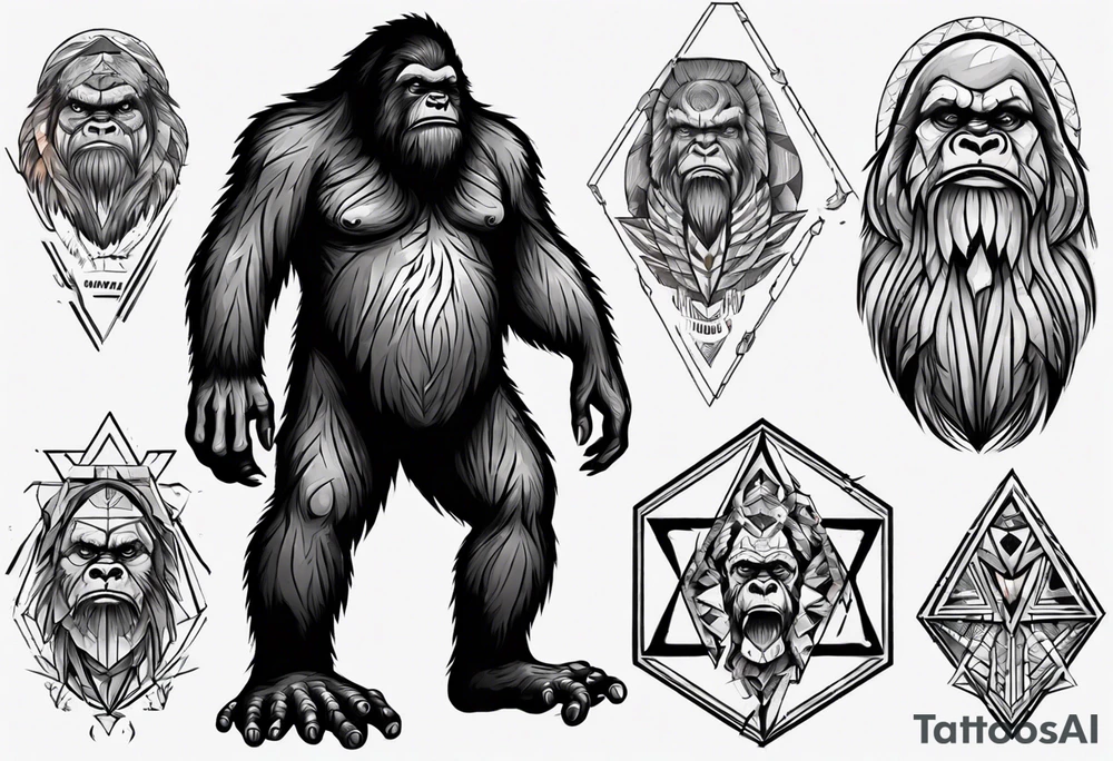 Big foot having an outer body experience tattoo idea