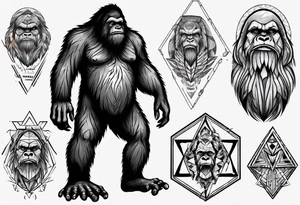 Big foot having an outer body experience tattoo idea