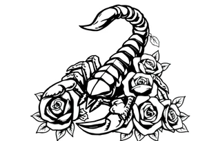Scorpion with roses tattoo idea