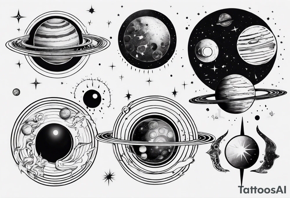 solar system tattoo idea