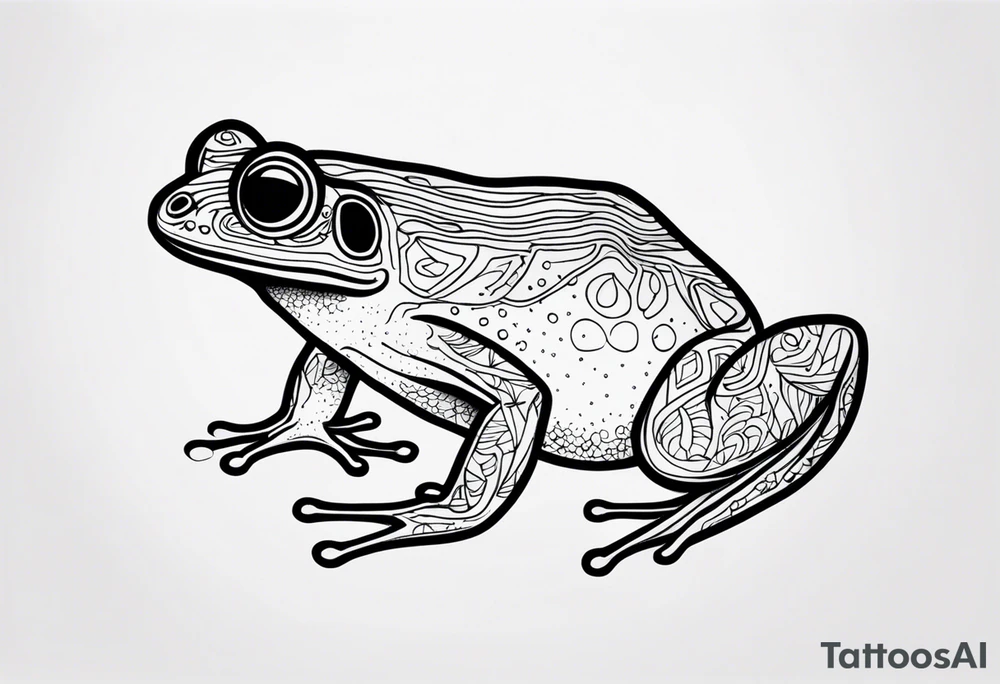 a psychedelic frog tattoo idea