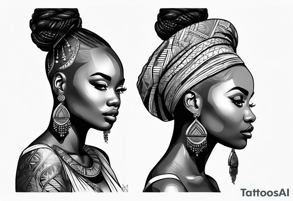African woman tattoo idea