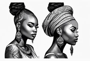 African woman tattoo idea