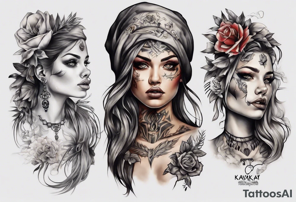 a girl from kavkaz tattoo idea