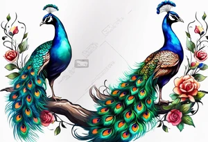 Peacock music tattoo idea