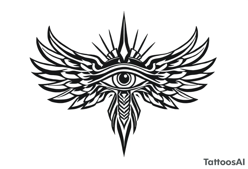 eye of horus with rays coming out of it tattoo idea