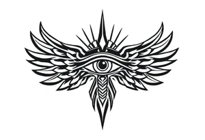 eye of horus with rays coming out of it tattoo idea
