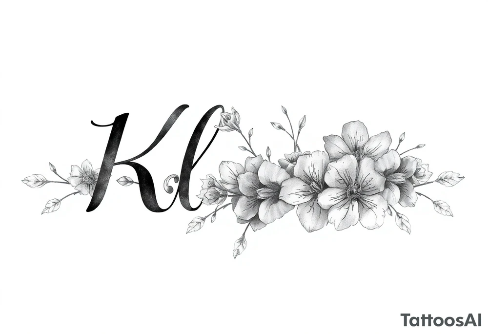 The name Kloee, with flowers Lillie's tattoo idea
