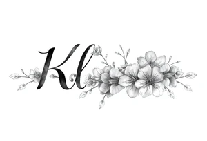 The name Kloee, with flowers Lillie's tattoo idea